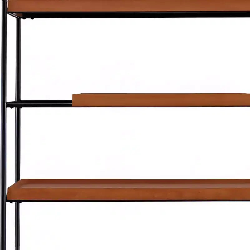 Étagère bibliothèque 6 niveaux en chêne et métal noir de 178 cm