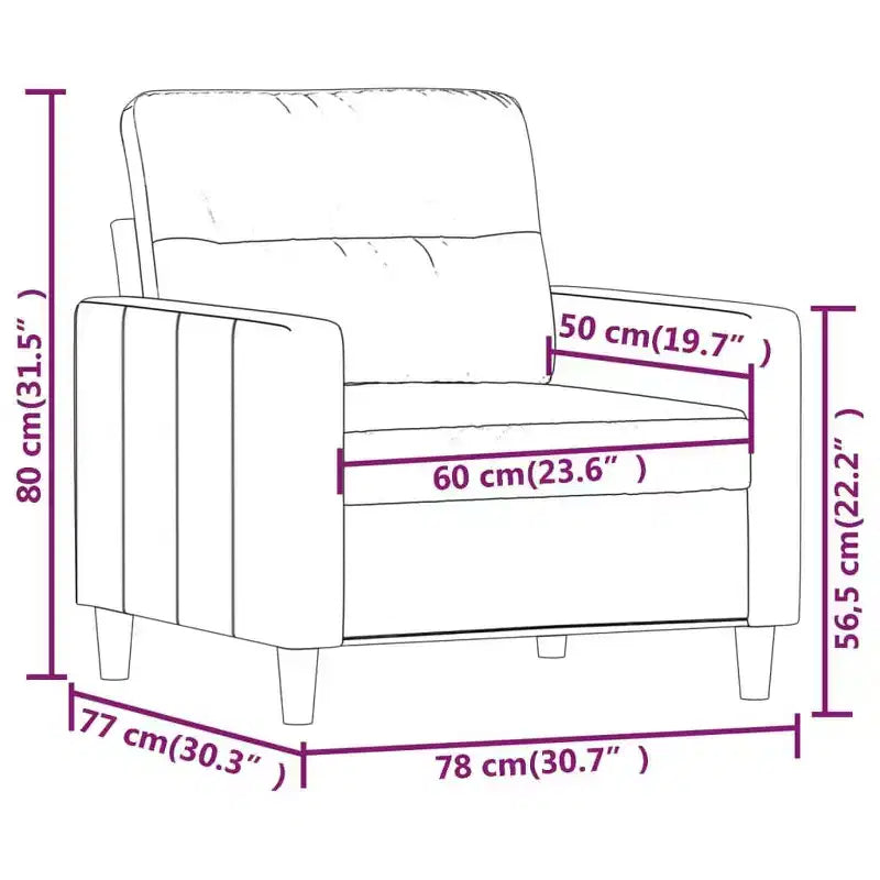 Fauteuil canapé gris clair – Tissu respirant, Cadre robuste et Design moderne