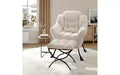 Chaise longue paresseuse avec ottoman, fauteuil de salon moderne avec repose-pieds, accoudoirs et poches latérales pour le salon