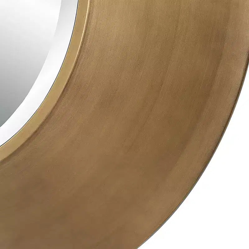Miroir mural décoratif rond 29,5" doré antique avec verre biseauté