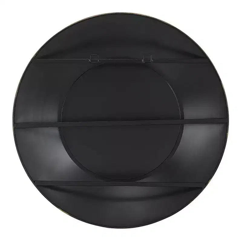 Miroir mural décoratif rond 29,5" doré antique avec verre biseauté