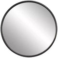 Miroir Mural Rond Moderne Cadre en Fer Vieilli Noir Gris 44 de Large