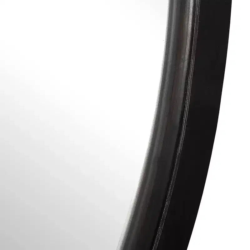 Miroir Mural Rond Moderne Cadre en Fer Vieilli Noir Gris 44 de Large