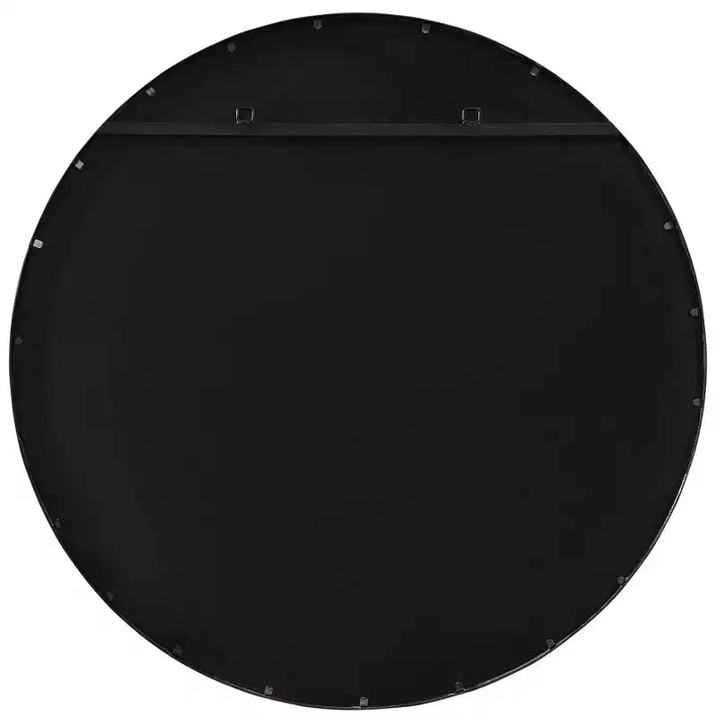 Miroir Mural Rond Moderne Cadre en Fer Vieilli Noir Gris 44 de Large