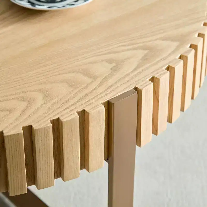 Table basse ronde de 80 cm pour salon avec pied solide, couleur naturelle