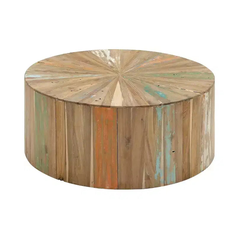 Table basse rustique en bois de récupération marron