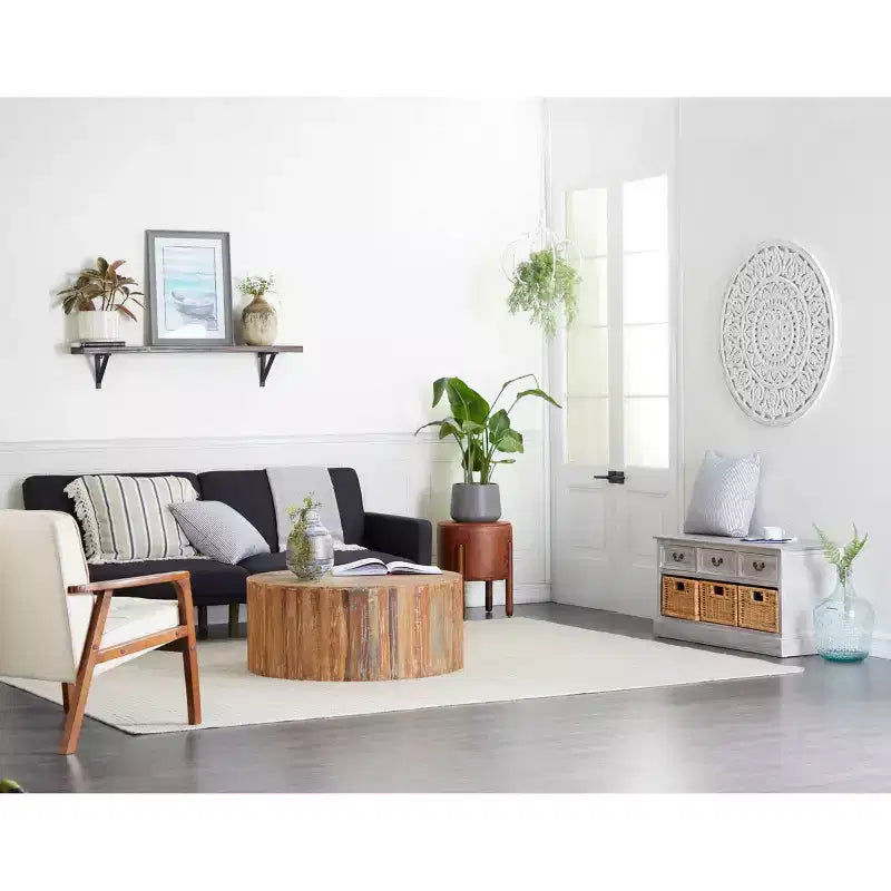 Table basse rustique en bois de récupération marron