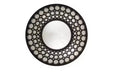 Miroir mural rond glamour 24,75" avec bordure orbe et perles