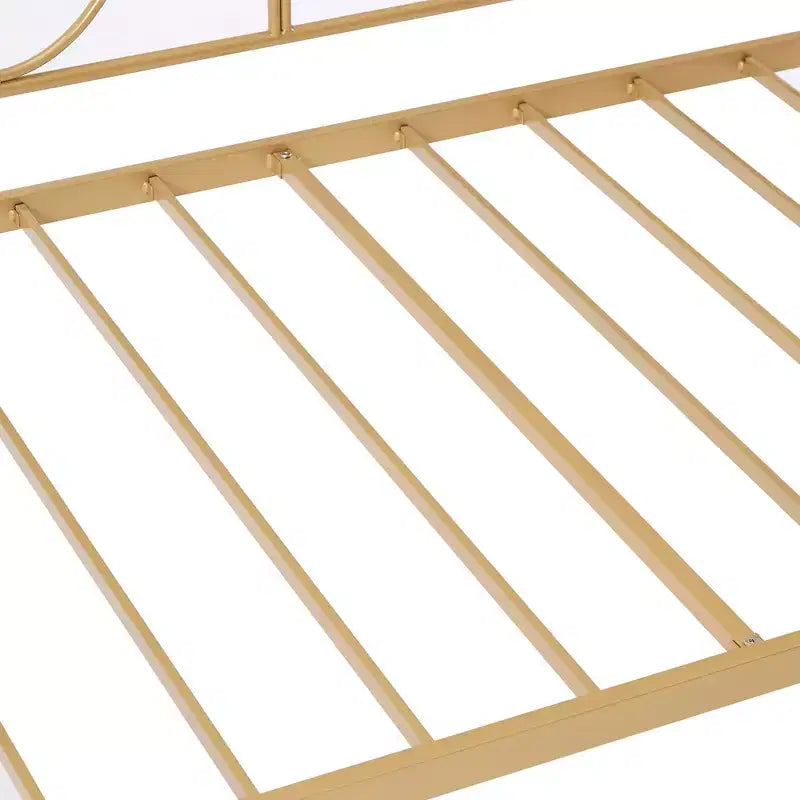 Cadre de lit de repos métallique double, lit-canapé avec rangement sous le lit, assemblage facile, pas besoin de sommier tapissier