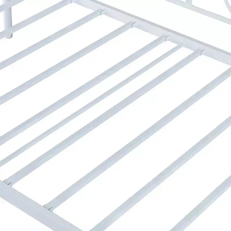 Cadre de lit de repos métallique double, lit-canapé avec rangement sous le lit, assemblage facile, pas besoin de sommier tapissier